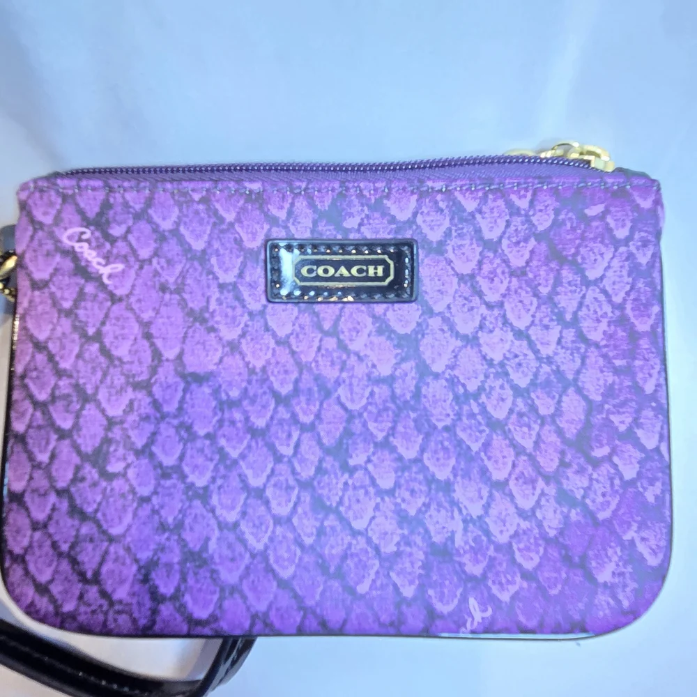 Coach Purple Quilted‎ Wristlet Clutch - Picture 7 of 8